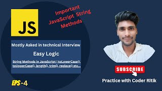 Important String methods in JavaScript You Must Know | JavaScript interview questions in Hindi