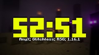 Minecraft Speedrun 1.16.1 - 52:51 any%; glitchless; random seed | user_aset