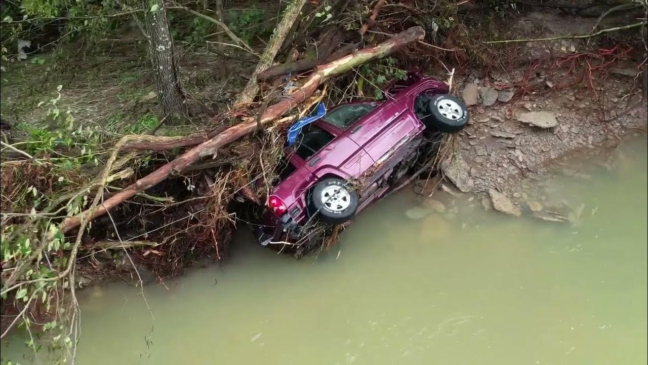 Extreme flash flooding in Manville Indiana caused widespread damage