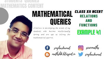 NCERT | CLASS XII | RELATIONS AND FUNCTIONS  | EXAMPLE 41