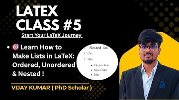 🎯 Learn How to Make Lists in LaTeX : Ordered, Unordered & Nested ! | TeXstudio | LaTeX Tutorial 5