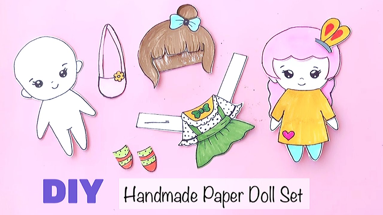 HOW TO MAKE PAPER DOLL Set DIY TUTORIAL CRAFTS FOR KIDS Playing 