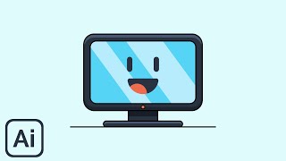 How to Create TV Icon Flat Design in Illustrator