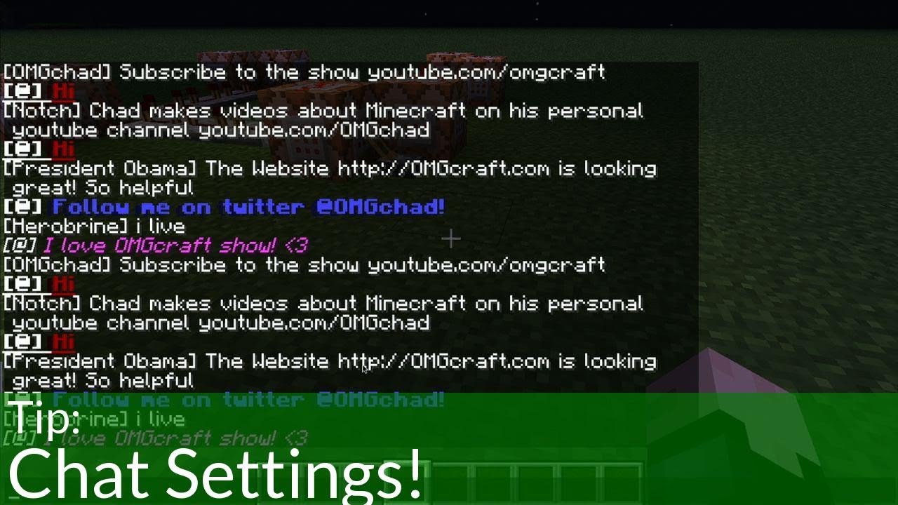 Tip Minecraft Chat Settings Youtube