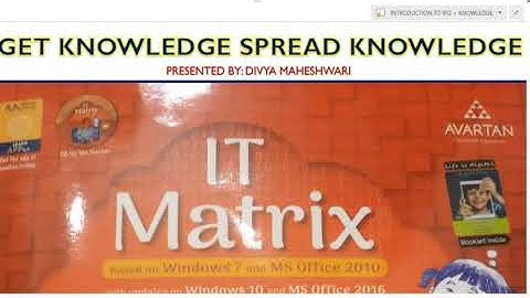 COMPUTER IT MATRIX PART-1 CLASS-3  CH-1 INTRODUCTION TO IPO