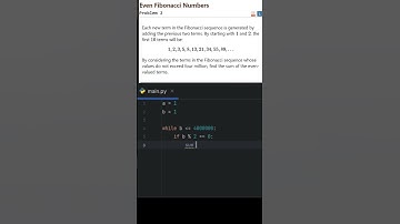Project Euler Problem 2  - Python #python #shorts