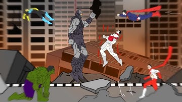 darkseid vs Hulk vs Thragg vs superman vs omni-man and invincible - dc2 animation