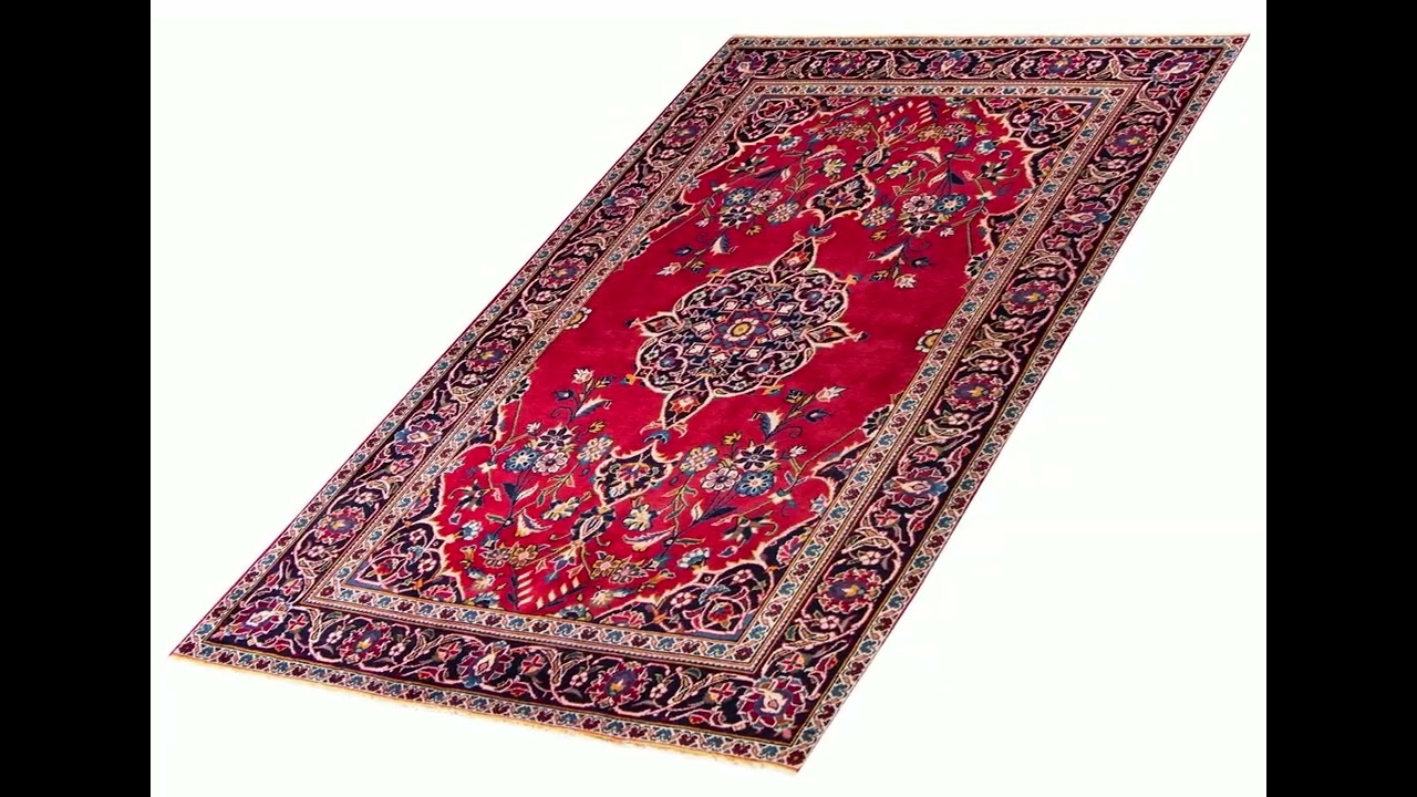 Keshan Semi-Antique Medallion Red Wool Hand Knotted Persian Rug