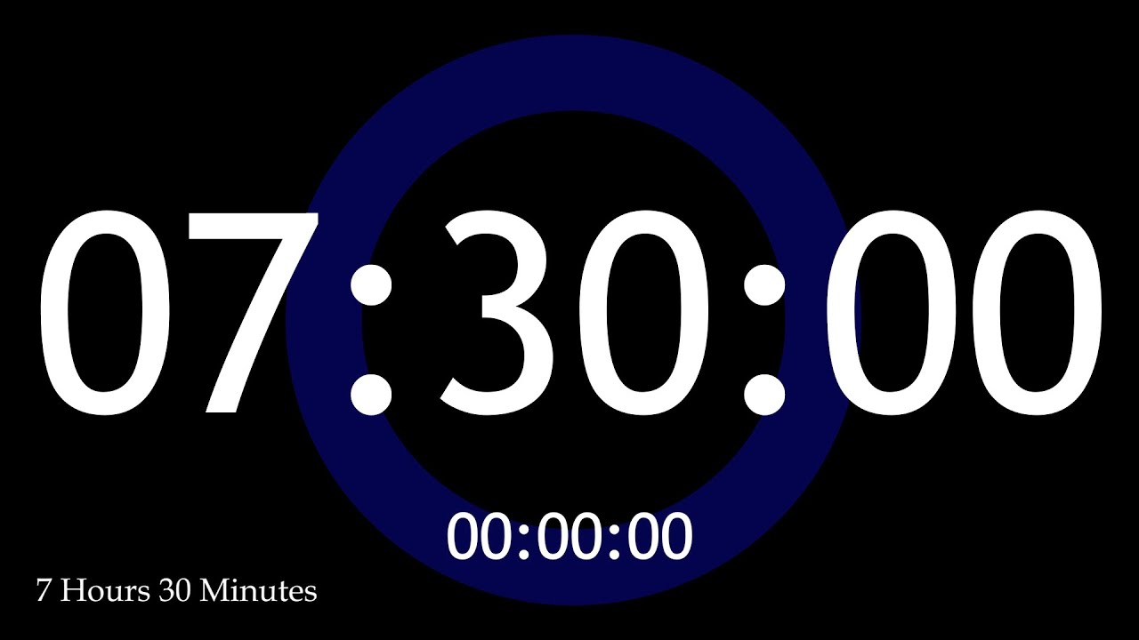 7 HOUR 30 MINUTE TIMER & ALARM - YouTube