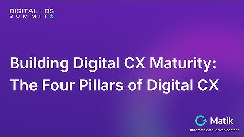 Digital + CS Summit - Building Digital CX Maturity: The Four Pillars of Digital CX