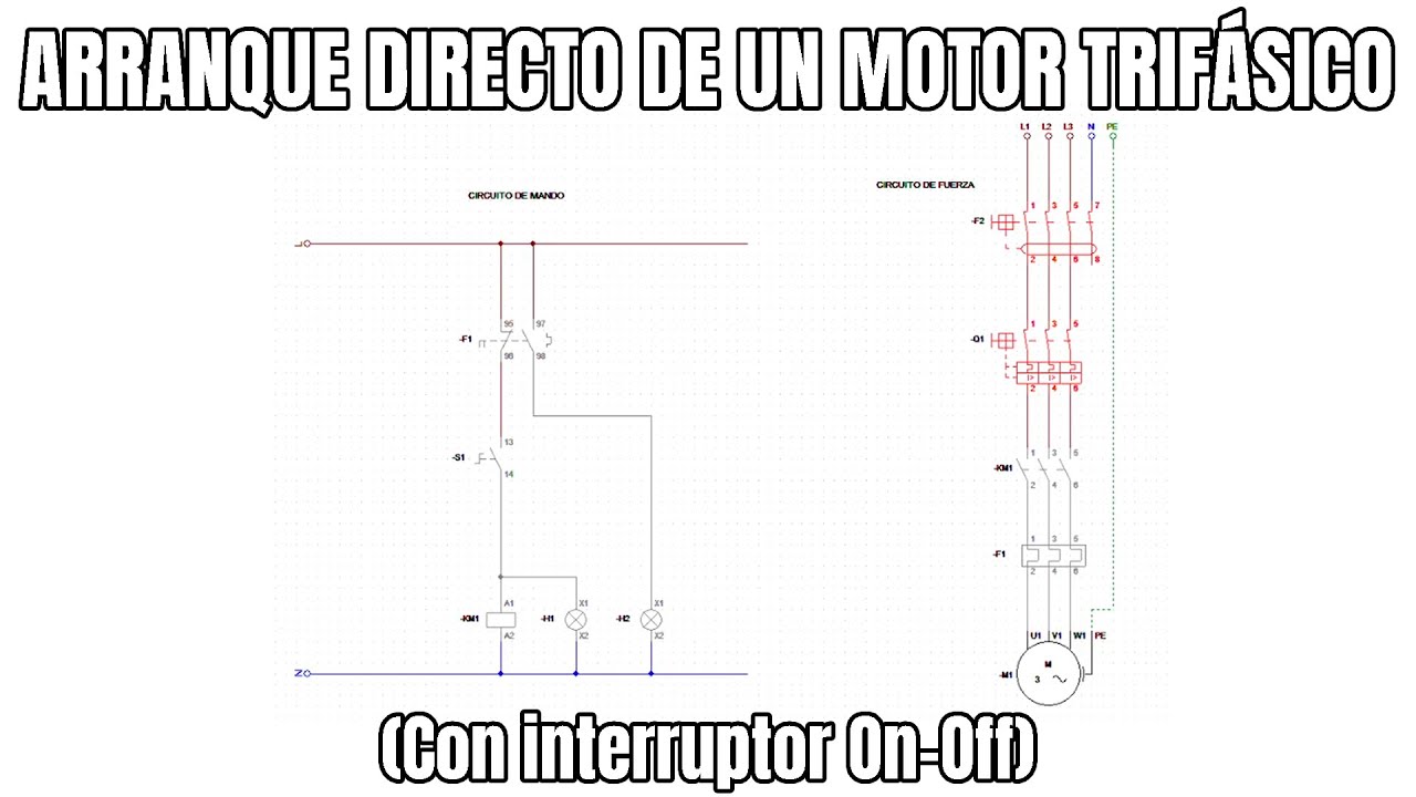 ARRANQUE DE UN MOTOR TRIFÁSICO (Con interruptor On-Off). AUTOMATISMO ...
