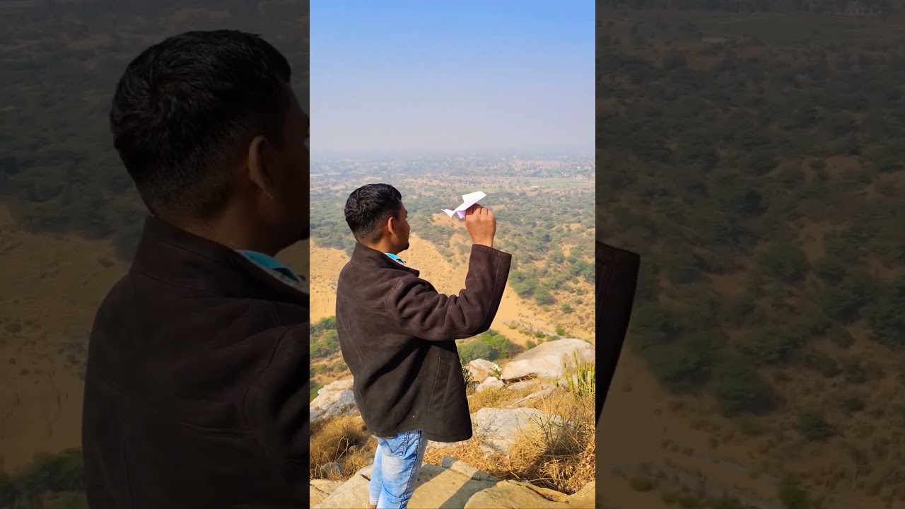 Flying a paper plane/paper rocket upon mountains 🏔️🏔️🏔️ 