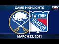 NHL Game Highlights | Sabres vs. Rangers – Mar. 22, 2021
