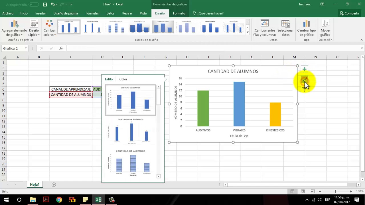 CREAR GRAFICOS EN EXCEL - YouTube