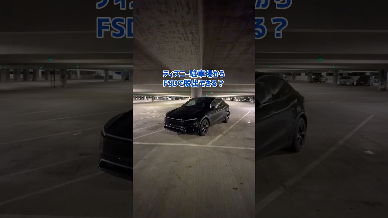 テスラの自動運転でディズニー駐車場から脱出する #tesla #モデルy #modely #fsd