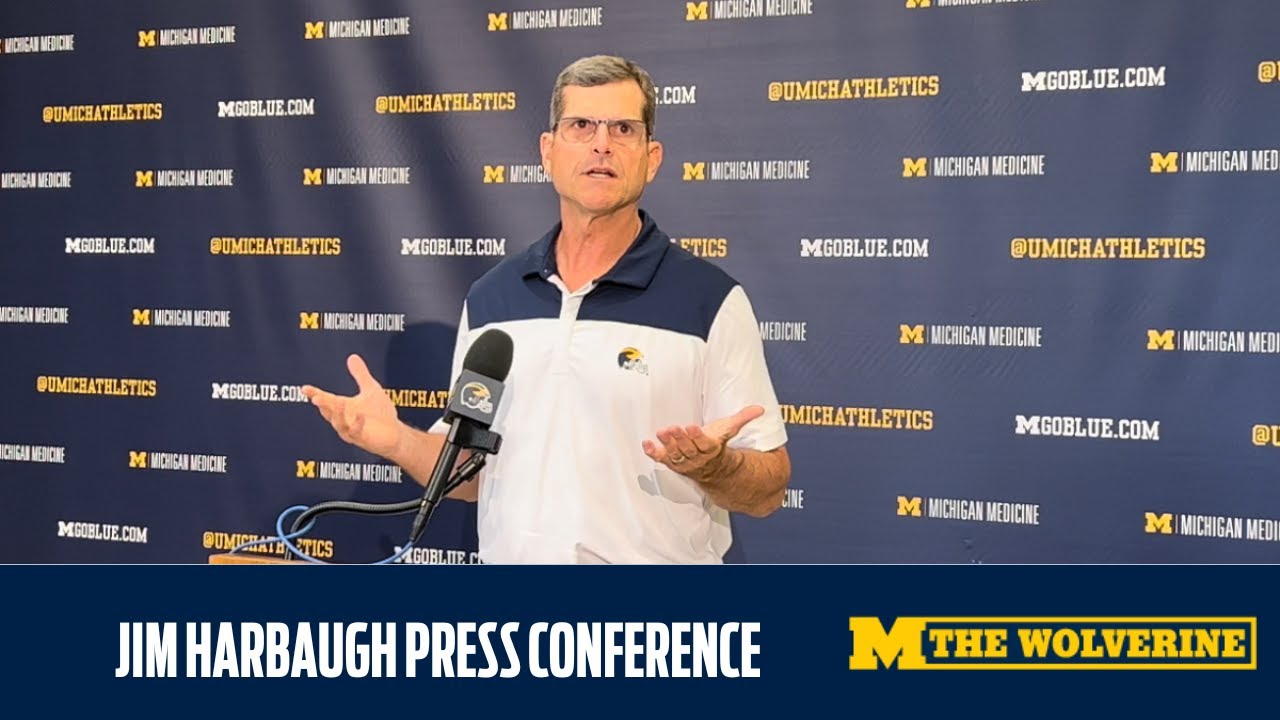 Jim Harbaugh Talks QB Setup EDGE Transfer Eyabi Anoma More Michigan 