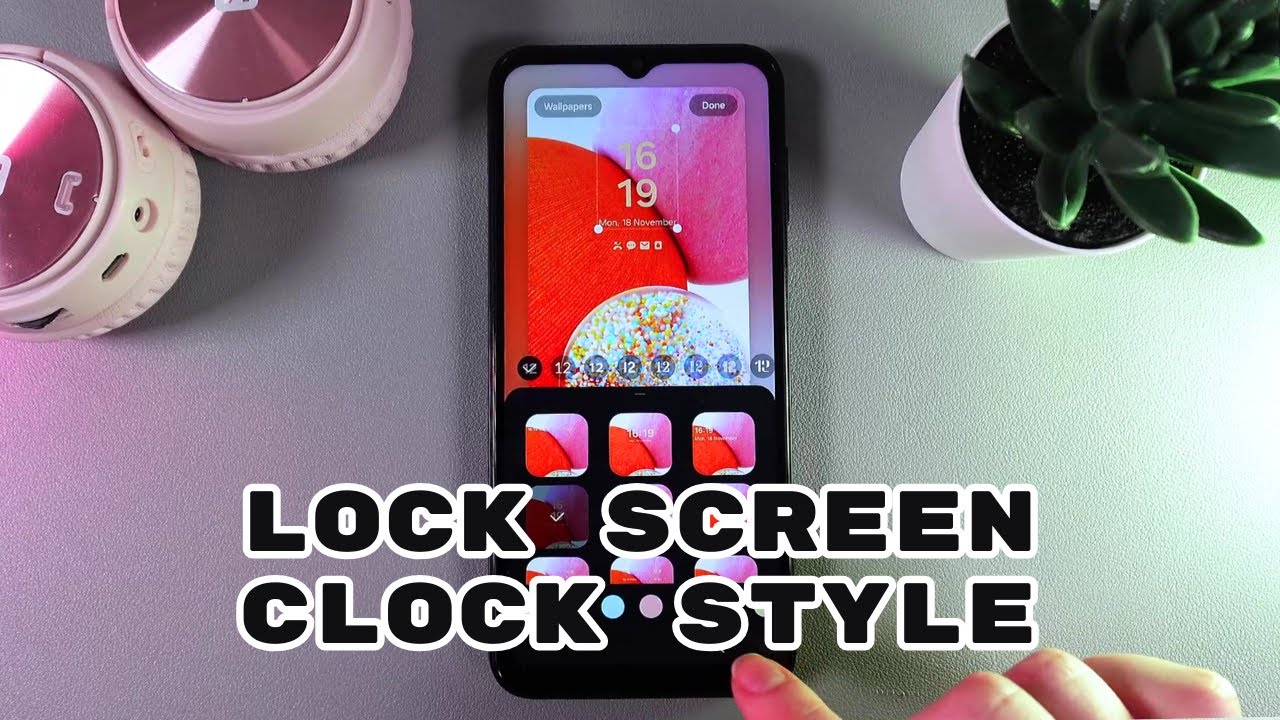 How To Change Lock Screen Clock Style on Samsung Galaxy A14 - YouTube