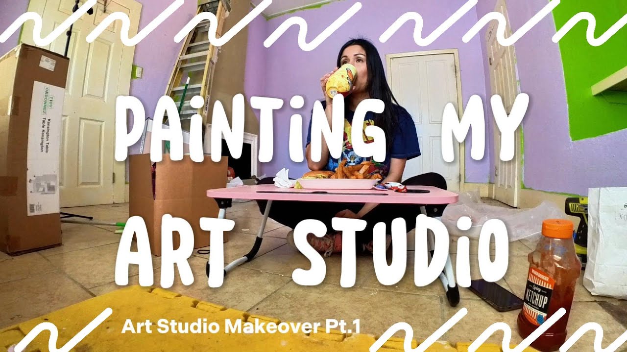 Painting My Art Studio | Art Studio Makeover Pt.1🎨🏠 - YouTube