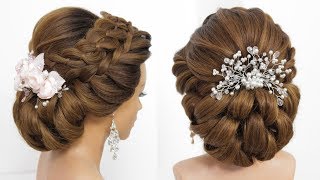 New Bridal Hairstyle For Long Hair. Beautiful Wedding Prom Updo