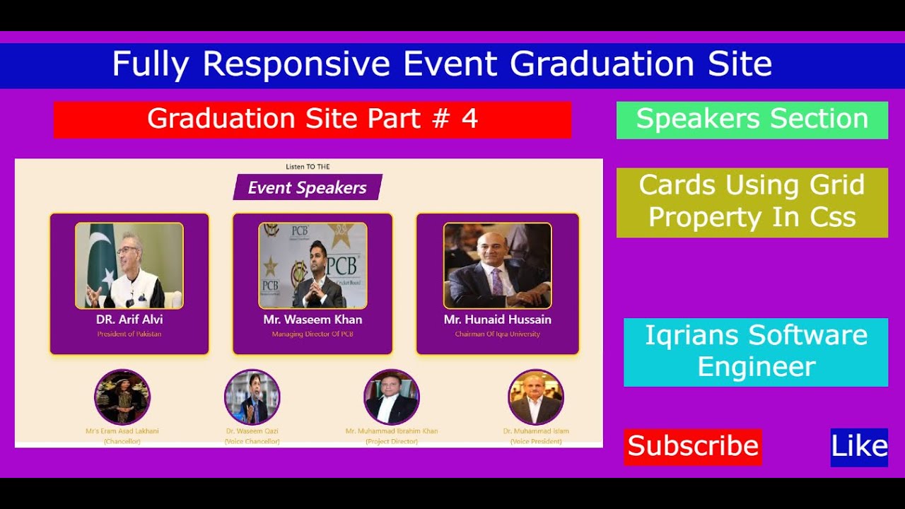 Part # 4 Speakers Section || Graduation Event Site || Fully Responsive ...