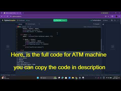 Python ATM Machine Project for Beginners