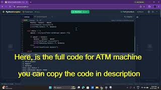 Python ATM Machine Project for Beginners