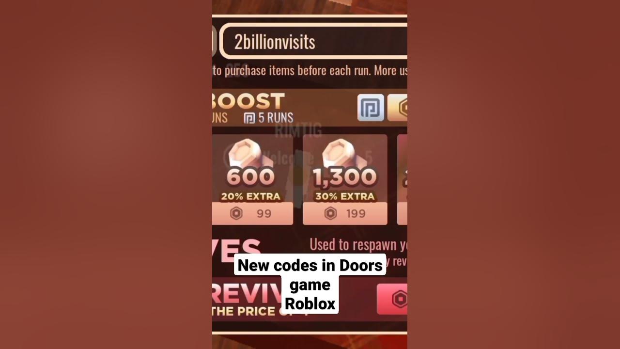 Doors roblox codes