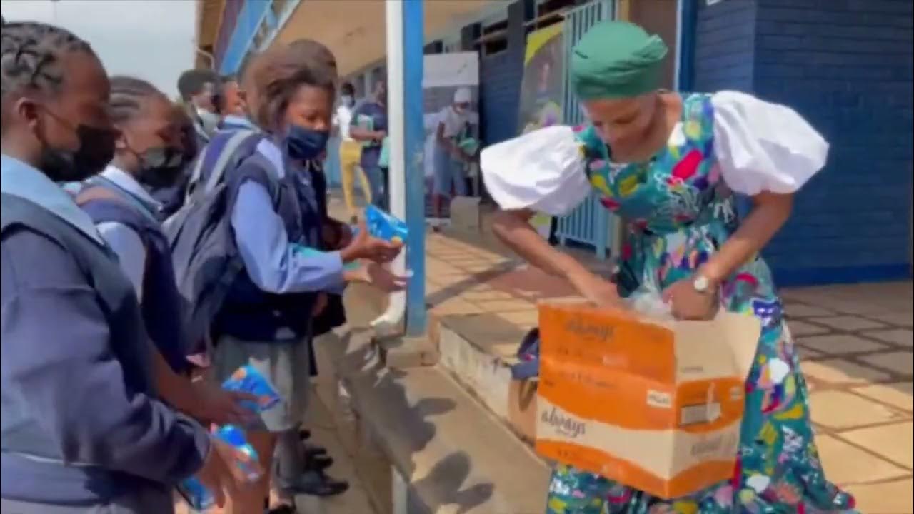 Nthabis Pads Drive spotted at Nchabeleng Primary School, Donating
