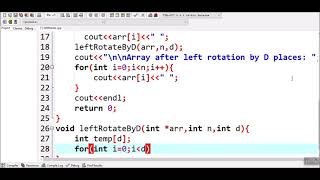 How to left rotate the elements of an array in C++