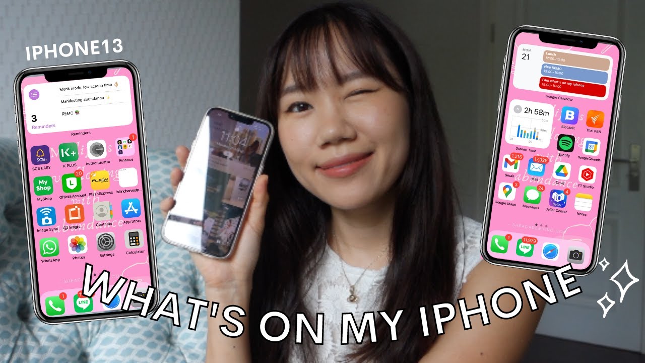 WHAT'S ON MY IPHONE13📱✨  มีแอพอะไรในมือถือบ้าง/widgets เพิ่ม productivity/การแต่งรูป /จัดการตารางงาน