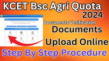 How to upload bsc agri Documents in online|Bsc Agriculture Online Docuements Verification 2024|#kcet