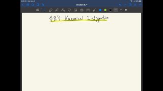 MATH 142-8.7 Numerical Integration