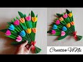 Paper flower bouquet   easy paper diy  homemade paper flower bouquet  craft for kids