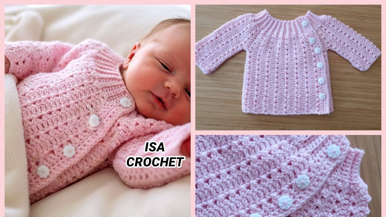  Brassière 0/9 mois unisexe "LOLA" rangs raccourcis au crochet 