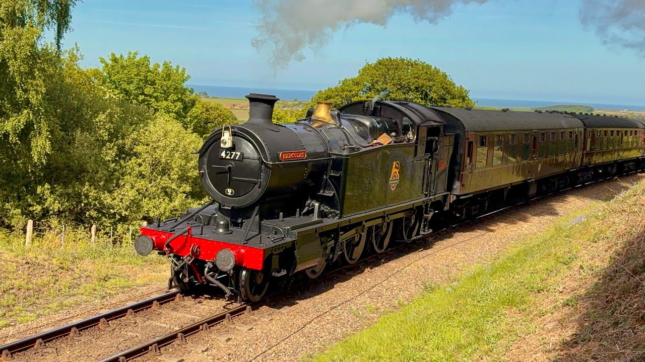 GWR 42XX 4277 ‘Hercules’ Hauling Trains Along The North Norfolk Railway ...