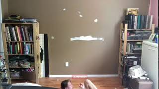 Girl Attempts Handstand Knocks Shelf Down