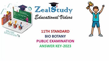 11th Standard Bio Botany Public Examination Answer Key-2023