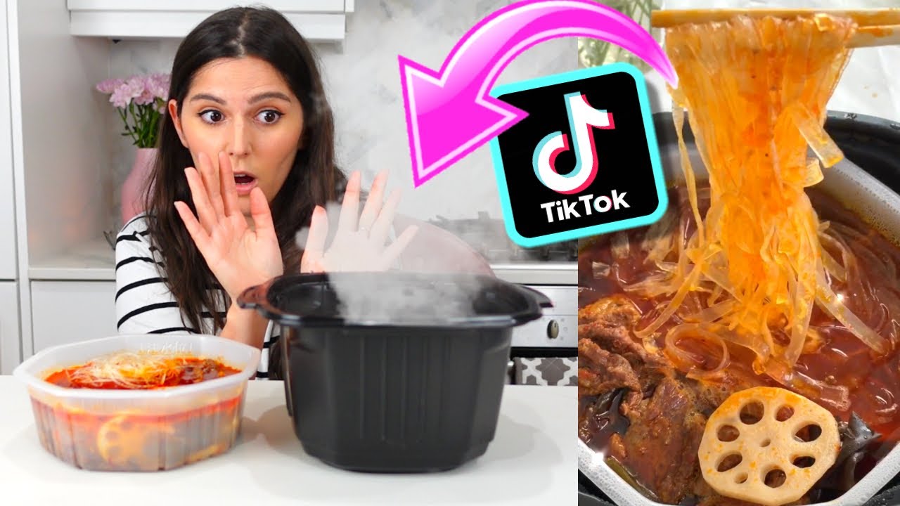 ESTO SE COCINA SOLO (SIN FUEGO) PROBANDO COMIDA RARA DE TIKTOK - Caro Trippar