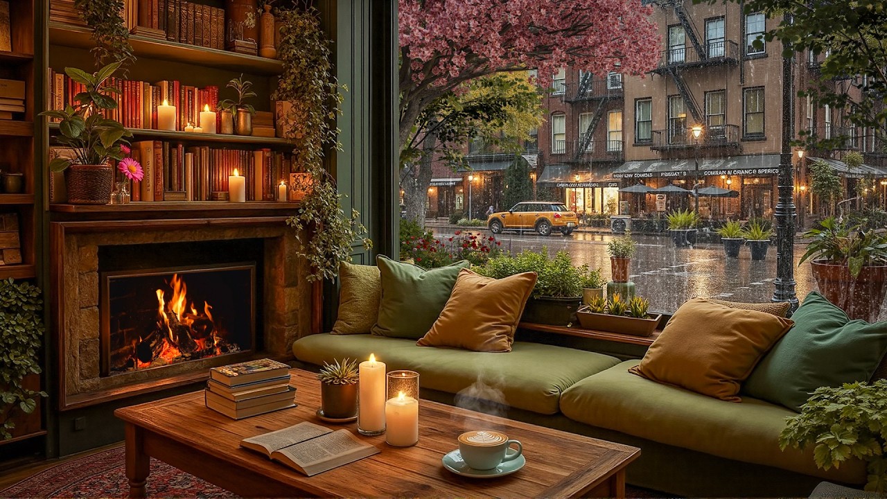 February Rainy Cafe Atmosphere with Beautiful Jazz ☕ Gentle Jazz Music and Rain Sounds for Study