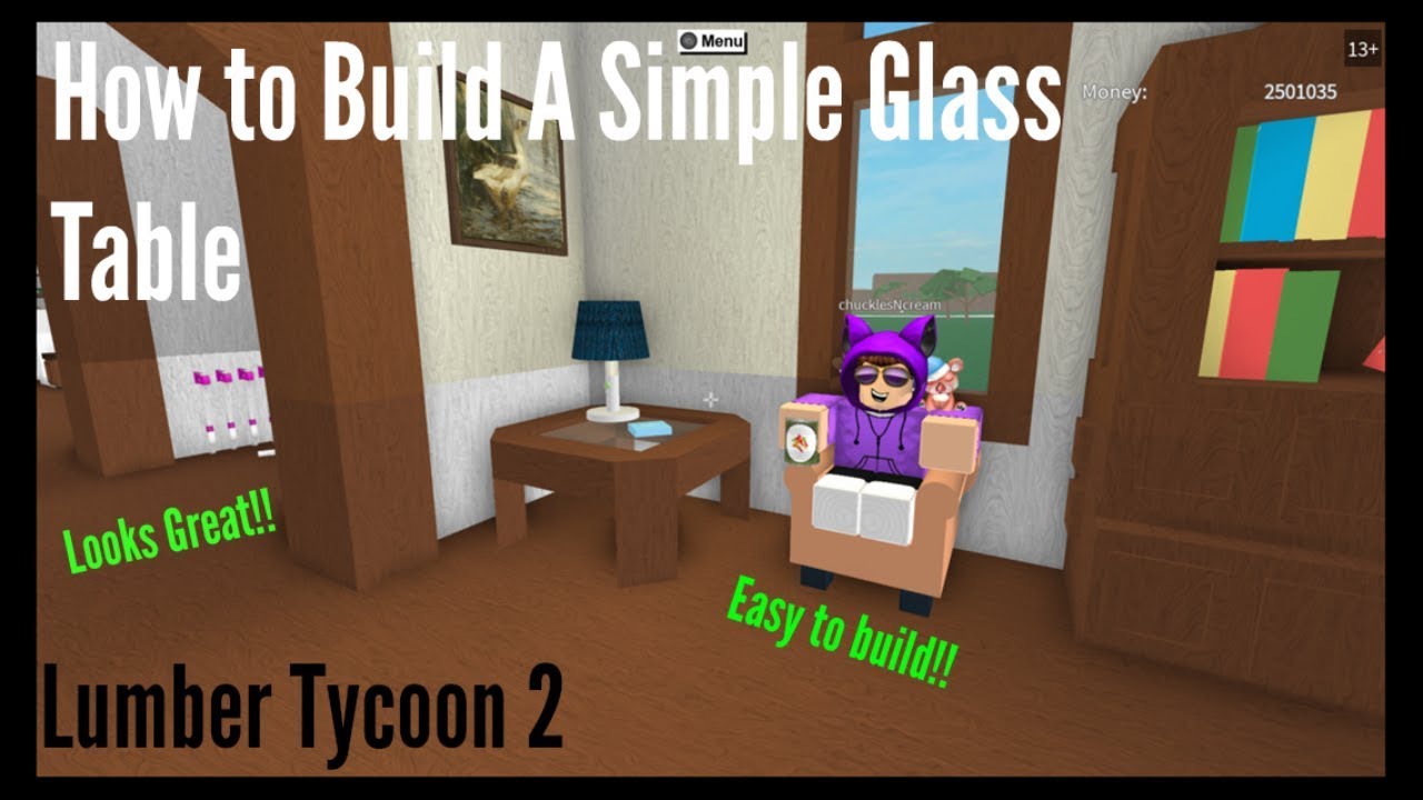 How to build a Simple Glass Table Lumber Tycoon 2 Tutorial YouTube