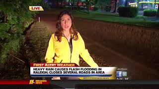 Flash flooding causes road closures across Raleigh