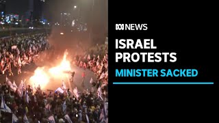 Protests erupt in Israel after PM sacks Defence Minister Yoav Gallant | ABC News