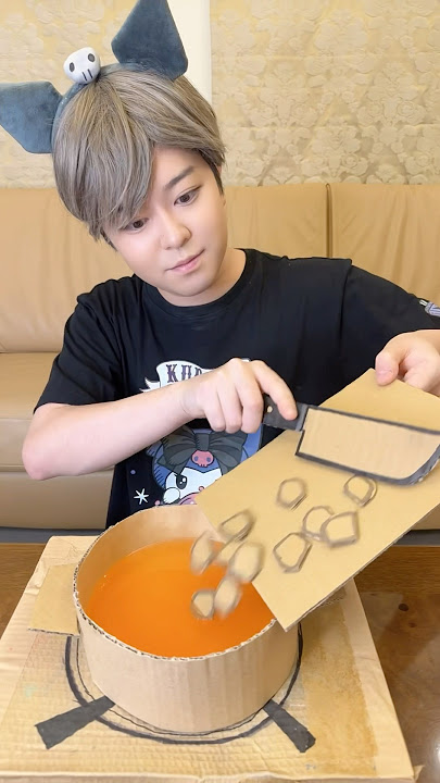 EAT CARDBOARD KNIFE！#asmr