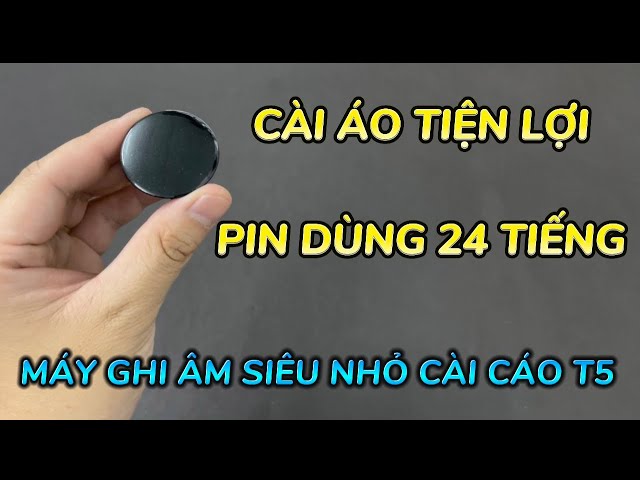 Máy Ghi Âm Siêu Nhỏ T5 Cài Áo Mẫu Mới 2024 , Máy Ghi Âm Mini Giá Rẻ Pin Dùng 24 Tiếng Có Lọc Âm 4.1