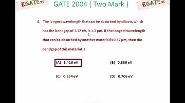 Video Solutions to GATE 2004 ECE (Two Mark) - Special Purpose Diodes - Wave length