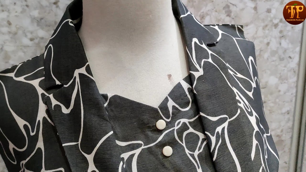 Coat collar neckline cutting and stitching