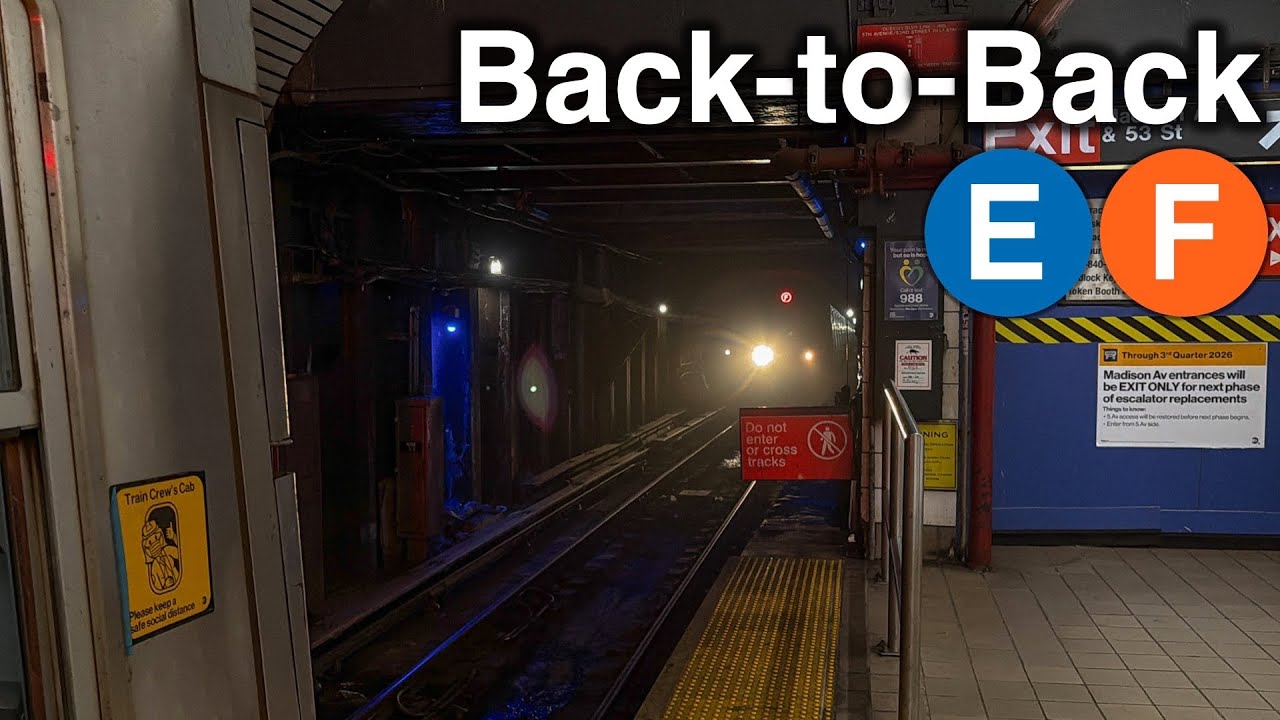 22 Minutes of Back-to-Back E and F Trains at 5 Av-53 St