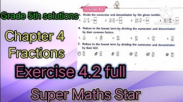 Class 5th Exercise 4.2 fractions super maths star | Mathsadda | solutions |