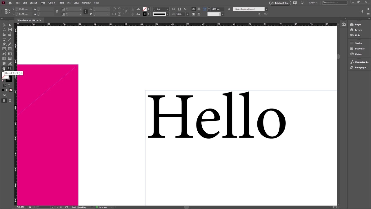 indesign zoom in presentation mode