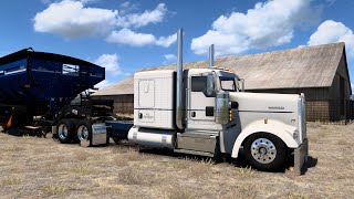 Kenworth W900  (Moving Huge Farm Equipment)  American Truck Simulator